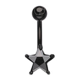 Metallic Star Belly Bar - Fixed (non-dangle) Belly Bar. Navel Rings Australia.