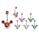 Mickey Mouse Bananabell Belly Bars - Basic Curved Barbell. Navel Rings Australia.