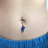 Around the World Flag Belly Rings - Dangling Belly Ring. Navel Rings Australia.