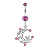 Tidal Moon Belly Ring - Dangling Belly Ring. Navel Rings Australia.