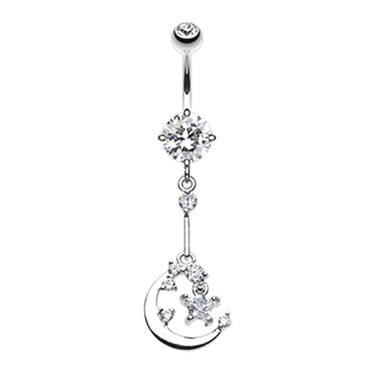 The Luna Chandelier Belly Bar - Dangling Belly Ring. Navel Rings Australia.