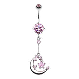 The Luna Chandelier Belly Bar - Dangling Belly Ring. Navel Rings Australia.