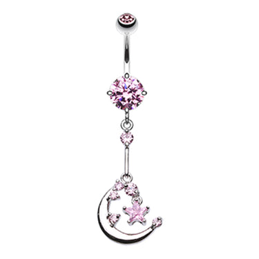 The Luna Chandelier Belly Bar - Dangling Belly Ring. Navel Rings Australia.