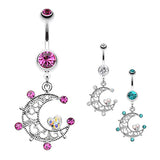 Tidal Moon Belly Ring - Dangling Belly Ring. Navel Rings Australia.