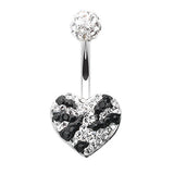 Motleys™ Joie de Vivre Heart Belly Bar - Fixed (non-dangle) Belly Bar. Navel Rings Australia.