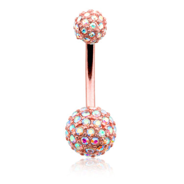 Motley™ Half Dome Belly Ring in Rose Gold - Basic Curved Barbell. Navel Rings Australia.