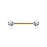 Gold Ice White Motley™ Nipple Ring - Nipple Ring. Navel Rings Australia.
