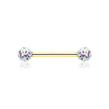 Gold Ice White Motley™ Nipple Ring - Nipple Ring. Navel Rings Australia.
