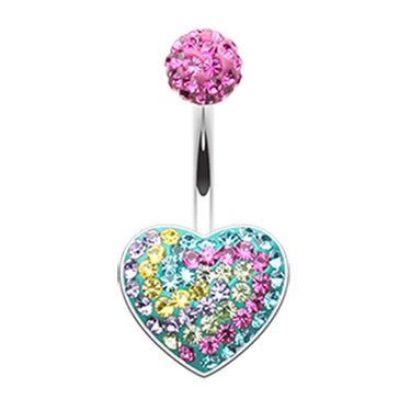 Motley™ Carnival Lovers Navel Ring - Fixed (non-dangle) Belly Bar. Navel Rings Australia.