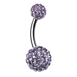 Plush Purple Motley™ Belly Ring - Basic Curved Barbell. Navel Rings Australia.
