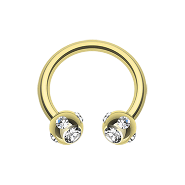 Royale 7 Gem Circular Barbell Body Jewellery with Gold Plating