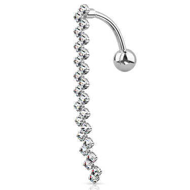 Diamond Forever Reverse Belly Piercing - Reverse Top Down Belly Ring. Navel Rings Australia.
