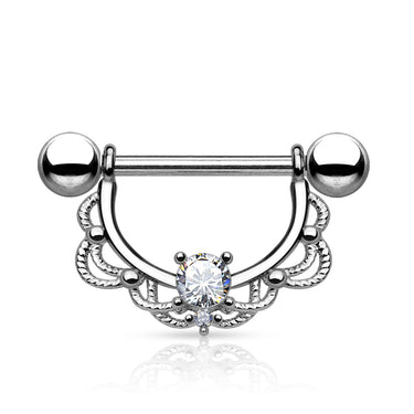 Monika Filigree Nipple Barbell - Nipple Ring. Navel Rings Australia.