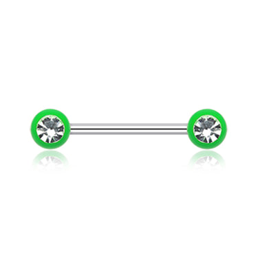 Vivid Gem Ball Nipple Barbell Rings - Nipple Ring. Navel Rings Australia.