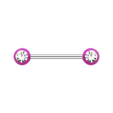 Vivid Gem Ball Nipple Barbell Rings - Nipple Ring. Navel Rings Australia.