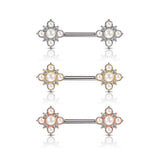 April Pearl Nipple Jewellery with Rose Gold Plating - Nipple Ring. Navel Rings Australia.