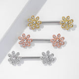 Fusioń Flower Nipple Jewellery - Nipple Ring. Navel Rings Australia.