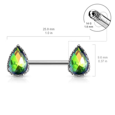La Femme Teardrops Nipple Ring - Nipple Ring. Navel Rings Australia.