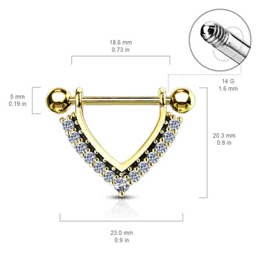 Midnight Jewels Nipple Barbell with Rose Gold Plating - Nipple Ring. Navel Rings Australia.