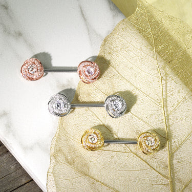 La Fusión Nipple Jewellery with Rose Gold Plating - Nipple Ring. Navel Rings Australia.