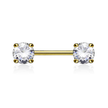 Classic Prong Celeste Nipple Ring with Gold Plating - Nipple Ring. Navel Rings Australia.