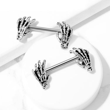 Boney Hands Nipple Bar - Nipple Ring. Navel Rings Australia.