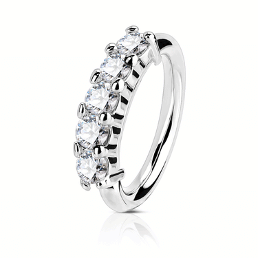 Crystal Cluster Clicker Body Jewellery in 14K White Gold