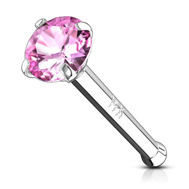 Gem Nose Stud in 14K White Gold - Nostril. Navel Rings Australia.