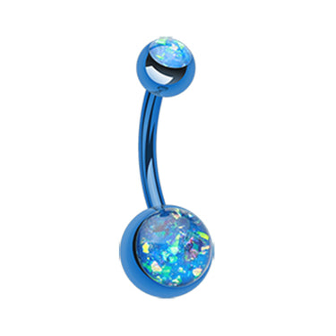 Opal Gleam Metallics Classique Belly Bar - Basic Curved Barbell. Navel Rings Australia.