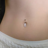 Trinity Crown Opal Belly Ring - Fixed (non-dangle) Belly Bar. Navel Rings Australia.