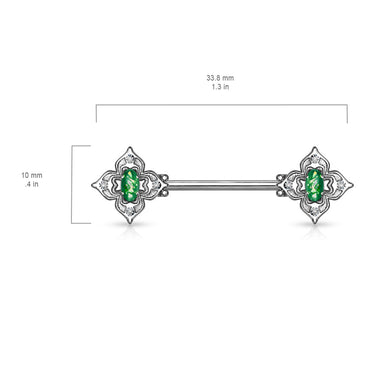 Opal Dusk Nipple Jewellery with Gold Plating - Nipple Ring. Navel Rings Australia.