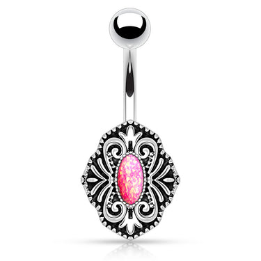 Lāhui Polynesian Opal Belly Ring - Fixed (non-dangle) Belly Bar. Navel Rings Australia.