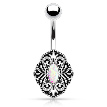 Lāhui Polynesian Opal Belly Ring - Fixed (non-dangle) Belly Bar. Navel Rings Australia.