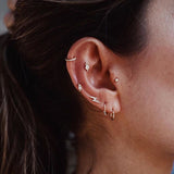 Opal Four Ball Trinity Earring by Maria Tash in 14K White Gold. Flat Stud. - Earring. Navel Rings Australia.