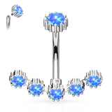Opal Curve Internally Threaded Belly Bar - Basic Curved Barbell. Navel Rings Australia.