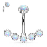 Opal Curve Internally Threaded Belly Bar - Basic Curved Barbell. Navel Rings Australia.
