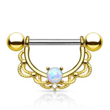 Ópalo Filigree Nipple Jewellery with Gold Plating - Nipple Ring. Navel Rings Australia.