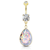 The Opálio Rock Drop Belly Ring with Gold Plating - Dangling Belly Ring. Navel Rings Australia.