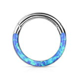 Starlight Opal Segment Clicker Piercing - Clicker Belly Ring. Navel Rings Australia.