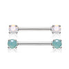 Double Opaline Nipple Barbell Ring