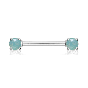 Double Opaline Nipple Barbell Ring - Nipple Ring. Navel Rings Australia.