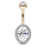 Jojo Ovaline Belly Bar with Rose Gold Plating - Basic Curved Barbell. Navel Rings Australia.
