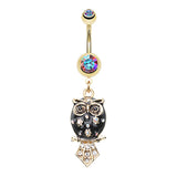 The Wisdom Owl Navel Ring - Dangling Belly Ring. Navel Rings Australia.