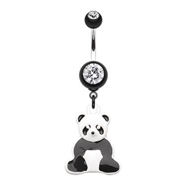 Panda Power Belly Bar - Dangling Belly Ring. Navel Rings Australia.