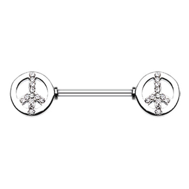 Bling Peace Nipple Barbell Ring - Nipple Ring. Navel Rings Australia.