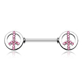 Bling Peace Nipple Barbell Ring - Nipple Ring. Navel Rings Australia.