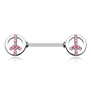 Bling Peace Nipple Barbell Ring - Nipple Ring. Navel Rings Australia.