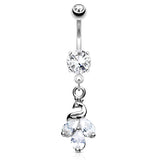 Kalapini Peacock Belly Ring Dangle - Dangling Belly Ring. Navel Rings Australia.