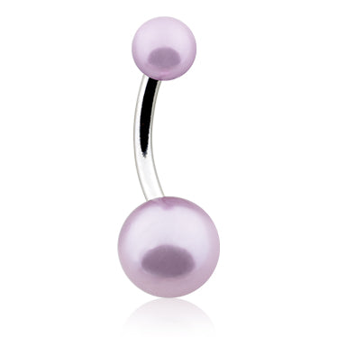 Lustre Plus Pearl Belly Button Rings - Basic Curved Barbell. Navel Rings Australia.