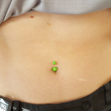 Pearled Glimmer Acrylic Belly Ring - Basic Curved Barbell. Navel Rings Australia.